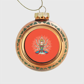 Стеклянный ёлочный шар с принтом Индия 1 в Петрозаводске, Стекло | Диаметр: 80 мм | india | индия | индуизм | кришна