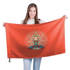 Флаг 3D с принтом Индия 1 в Петрозаводске, 100% полиэстер | плотность ткани — 95 г/м2, размер — 67 х 109 см. Принт наносится с одной стороны | india | индия | индуизм | кришна