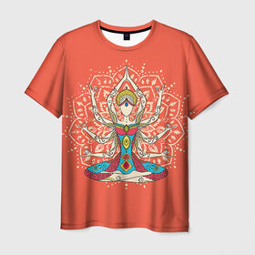 Мужская футболка 3D с принтом Индия 1 в Петрозаводске, 100% полиэфир | прямой крой, круглый вырез горловины, длина до линии бедер | india | индия | индуизм | кришна
