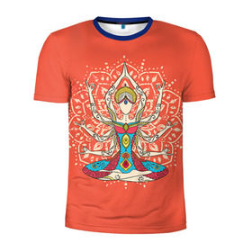 Мужская футболка 3D спортивная с принтом Индия 1 в Петрозаводске, 100% полиэстер с улучшенными характеристиками | приталенный силуэт, круглая горловина, широкие плечи, сужается к линии бедра | Тематика изображения на принте: india | индия | индуизм | кришна