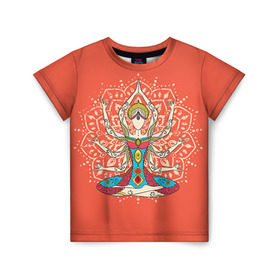 Детская футболка 3D с принтом Индия 1 в Петрозаводске, 100% гипоаллергенный полиэфир | прямой крой, круглый вырез горловины, длина до линии бедер, чуть спущенное плечо, ткань немного тянется | Тематика изображения на принте: india | индия | индуизм | кришна