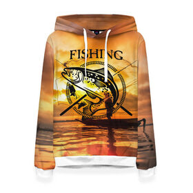 Женская толстовка 3D с принтом Рыбалка в Петрозаводске, 100% полиэстер  | двухслойный капюшон со шнурком для регулировки, мягкие манжеты на рукавах и по низу толстовки, спереди карман-кенгуру с мягким внутренним слоем. | boat | clouds | emblem | fish | fishermen | fishing | logo | nature | net | reflection | river | sky | sturgeon | sun | sunset | water | wave | вода | волна | закат | логотип | лодка | небо | облака | осетр | отражение | природа | река | рыба | рыбаки | р