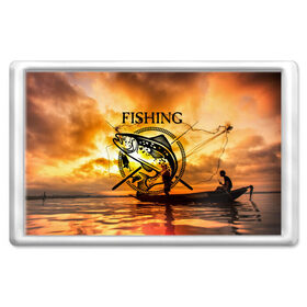 Магнит 45*70 с принтом Рыбалка в Петрозаводске, Пластик | Размер: 78*52 мм; Размер печати: 70*45 | boat | clouds | emblem | fish | fishermen | fishing | logo | nature | net | reflection | river | sky | sturgeon | sun | sunset | water | wave | вода | волна | закат | логотип | лодка | небо | облака | осетр | отражение | природа | река | рыба | рыбаки | р