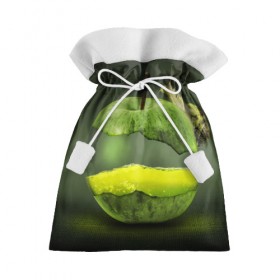 Подарочный 3D мешок с принтом Яблоко в Петрозаводске, 100% полиэстер | Размер: 29*39 см | арт | зеленый | новые | улитка | фантастика | фрукты | яблоко