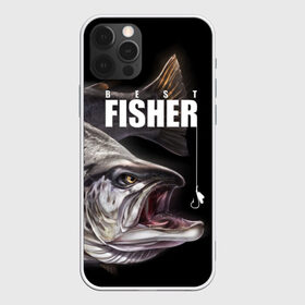 Чехол для iPhone 12 Pro Max с принтом Лучший рыбак в Петрозаводске, Силикон |  | Тематика изображения на принте: background | best fisherman | black | fish | fishing | sturgeon | лучший рыбак | осетр | рыба | рыбалка | фон | черный