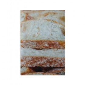 Обложка для паспорта матовая кожа с принтом Хлеб в Петрозаводске, натуральная матовая кожа | размер 19,3 х 13,7 см; прозрачные пластиковые крепления | батон | булка | булочка | выпечка | еда | кулинария | кусочек | мука | хлеб