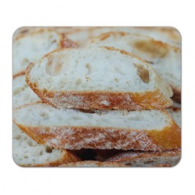 Коврик прямоугольный с принтом Хлеб в Петрозаводске, натуральный каучук | размер 230 х 185 мм; запечатка лицевой стороны | батон | булка | булочка | выпечка | еда | кулинария | кусочек | мука | хлеб