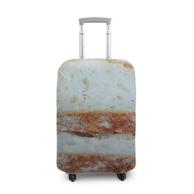 Чехол для чемодана 3D с принтом Хлеб в Петрозаводске, 86% полиэфир, 14% спандекс | двустороннее нанесение принта, прорези для ручек и колес | батон | булка | булочка | выпечка | еда | кулинария | кусочек | мука | хлеб