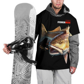 Накидка на куртку 3D с принтом Лучший рыбак в Петрозаводске, 100% полиэстер |  | Тематика изображения на принте: background | best fisherman | black | fish | fishing | лучший рыбак | рыба | рыбалка | фон | черный