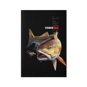 Обложка для паспорта матовая кожа с принтом Лучший рыбак в Петрозаводске, натуральная матовая кожа | размер 19,3 х 13,7 см; прозрачные пластиковые крепления | background | best fisherman | black | fish | fishing | лучший рыбак | рыба | рыбалка | фон | черный