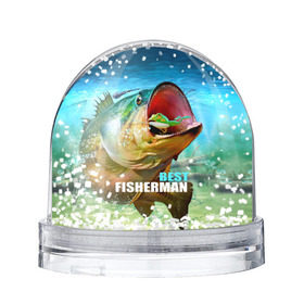 Снежный шар с принтом Лучший рыбак в Петрозаводске, Пластик | Изображение внутри шара печатается на глянцевой фотобумаге с двух сторон | крючок | лягушка | наживка | рыба