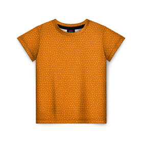 Детская футболка 3D с принтом Витраж Оранжевый в Петрозаводске, 100% гипоаллергенный полиэфир | прямой крой, круглый вырез горловины, длина до линии бедер, чуть спущенное плечо, ткань немного тянется | texture | витраж | оранжевый | текстура