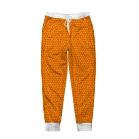 Мужские брюки 3D с принтом Витраж Оранжевый в Петрозаводске, 100% полиэстер | манжеты по низу, эластичный пояс регулируется шнурком, по бокам два кармана без застежек, внутренняя часть кармана из мелкой сетки | texture | витраж | оранжевый | текстура