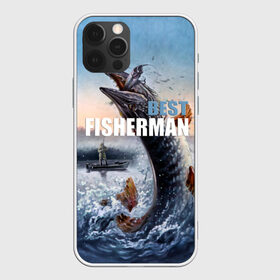 Чехол для iPhone 12 Pro Max с принтом Лучший рыбак в Петрозаводске, Силикон |  | bait | best fisherman | boat | fish | fishing | hook | morning | pike | river | water | вода | крючок | лодка | лучший рыбак | наживка | река | рыба | рыбалка | утро | щука