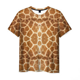 Мужская футболка 3D с принтом Шкура Жирафа в Петрозаводске, 100% полиэфир | прямой крой, круглый вырез горловины, длина до линии бедер | textures | животное | жираф | текстура