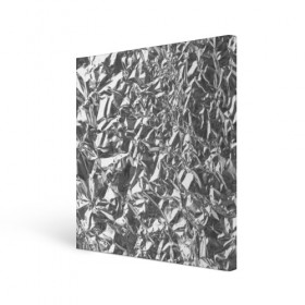 Холст квадратный с принтом Silver в Петрозаводске, 100% ПВХ |  | silver | texture | драгоценный | металл | серебро | текстура