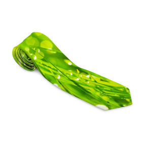 Галстук 3D с принтом Роса на траве в Петрозаводске, 100% полиэстер | Длина 148 см; Плотность 150-180 г/м2 | зелёный | зелень | луг | роса | яркий