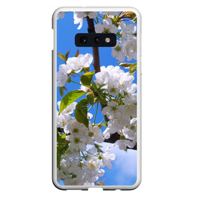 Чехол для Samsung S10E с принтом Вишнёвый цвет в Петрозаводске, Силикон | Область печати: задняя сторона чехла, без боковых панелей | весна | вишня | лепестки | прикольные картинки | цветение | цветы