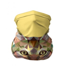 Бандана-труба 3D с принтом Triangle cat в Петрозаводске, 100% полиэстер, ткань с особыми свойствами — Activecool | плотность 150‒180 г/м2; хорошо тянется, но сохраняет форму | abstract | cat | triangle cat | кот
