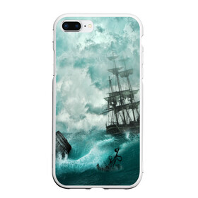 Чехол для iPhone 7Plus/8 Plus матовый с принтом Море в Петрозаводске, Силикон | Область печати: задняя сторона чехла, без боковых панелей | бочка | вода | волны | корабль | море | небо | новые | облака | океан | природа | шторм | якорь