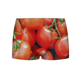 Мужские трусы 3D с принтом Томаты в Петрозаводске, 50% хлопок, 50% полиэстер | классическая посадка, на поясе мягкая тканевая резинка | дача | еда | зелень | красный | овощи | огород | помидоры | томаты
