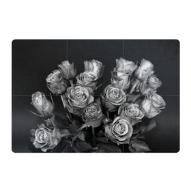 Магнитный плакат 3Х2 с принтом Черно-белые розы в Петрозаводске, Полимерный материал с магнитным слоем | 6 деталей размером 9*9 см | Тематика изображения на принте: букет | цветы