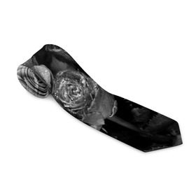 Галстук 3D с принтом Черно-белые розы в Петрозаводске, 100% полиэстер | Длина 148 см; Плотность 150-180 г/м2 | букет | цветы