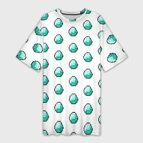 Платье-футболка 3D с принтом Minecraft diamond в Петрозаводске,  |  | майнкрафт