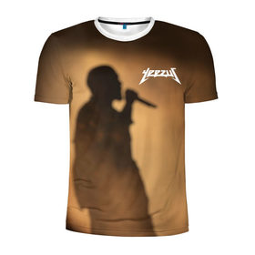 Мужская футболка 3D спортивная с принтом Kanye West в Петрозаводске, 100% полиэстер с улучшенными характеристиками | приталенный силуэт, круглая горловина, широкие плечи, сужается к линии бедра | Тематика изображения на принте: yeezus | канье | уэст