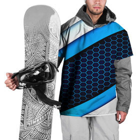 Накидка на куртку 3D с принтом CS GO в Петрозаводске, 100% полиэстер |  | Тематика изображения на принте: геометрия | синий