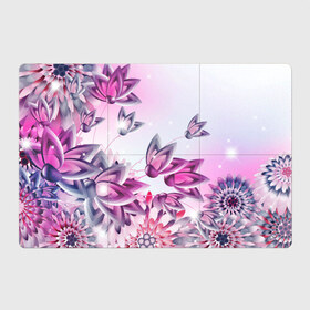 Магнитный плакат 3Х2 с принтом Розовые цветы в Петрозаводске, Полимерный материал с магнитным слоем | 6 деталей размером 9*9 см | лепестки | прикольные картинки | розовый | цветочки | цветы