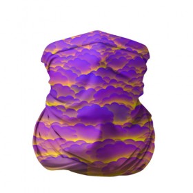 Бандана-труба 3D с принтом Фиолетовые облака в Петрозаводске, 100% полиэстер, ткань с особыми свойствами — Activecool | плотность 150‒180 г/м2; хорошо тянется, но сохраняет форму | закат | небо | облака | солнце | тучи
