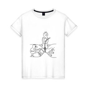 Женская футболка хлопок с принтом Закон Ома в Петрозаводске, 100% хлопок | прямой крой, круглый вырез горловины, длина до линии бедер, слегка спущенное плечо | ампер | вольт | напряжение | наука | сопротивление | ток | физика | электричество