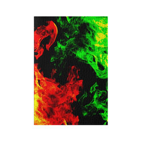 Обложка для паспорта матовая кожа с принтом Огненная битва в Петрозаводске, натуральная матовая кожа | размер 19,3 х 13,7 см; прозрачные пластиковые крепления | дым | зеленый | красный | огонь