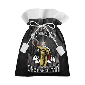 Подарочный 3D мешок с принтом One Punch Man в Петрозаводске, 100% полиэстер | Размер: 29*39 см | Тематика изображения на принте: one punch man | saitama | ванпанчмен | сайтама