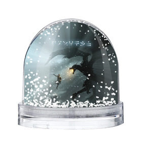 Снежный шар с принтом Skyrim в Петрозаводске, Пластик | Изображение внутри шара печатается на глянцевой фотобумаге с двух сторон | rpg | tes | the elder scrolls | алдуин | довакиин | дракон | зима | скайрим | снег