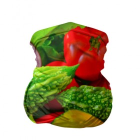 Бандана-труба 3D с принтом Овощи в Петрозаводске, 100% полиэстер, ткань с особыми свойствами — Activecool | плотность 150‒180 г/м2; хорошо тянется, но сохраняет форму | апельсин | диета | киви | лук | овощ | огурец | помидор