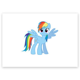 Поздравительная открытка с принтом My little pony 2 в Петрозаводске, 100% бумага | плотность бумаги 280 г/м2, матовая, на обратной стороне линовка и место для марки
 | пони