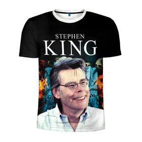 Мужская футболка 3D спортивная с принтом Стивен Кинг - Король ужасов в Петрозаводске, 100% полиэстер с улучшенными характеристиками | приталенный силуэт, круглая горловина, широкие плечи, сужается к линии бедра | Тематика изображения на принте: король ужасов | писатель | триллер | ужасы