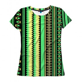 Женская футболка 3D с принтом Этнический в Петрозаводске, 100% полиэфир ( синтетическое хлопкоподобное полотно) | прямой крой, круглый вырез горловины, длина до линии бедер | 