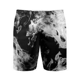 Мужские шорты 3D спортивные с принтом Дым в Петрозаводске,  |  | огонь | черно белый