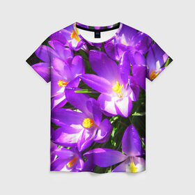 Женская футболка 3D с принтом Сиреневая прелесть в Петрозаводске, 100% полиэфир ( синтетическое хлопкоподобное полотно) | прямой крой, круглый вырез горловины, длина до линии бедер | лепестки | прикольные картинки | сиреневый | цветочки | цветы