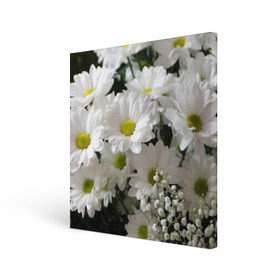Холст квадратный с принтом Белоснежное цветение в Петрозаводске, 100% ПВХ |  | ландыши | лепестки | прикольные картинки | ромашки | цветочки | цветы