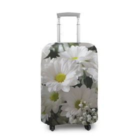 Чехол для чемодана 3D с принтом Белоснежное цветение в Петрозаводске, 86% полиэфир, 14% спандекс | двустороннее нанесение принта, прорези для ручек и колес | ландыши | лепестки | прикольные картинки | ромашки | цветочки | цветы
