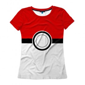 Женская футболка 3D с принтом Покеболл 4 в Петрозаводске, 100% полиэфир ( синтетическое хлопкоподобное полотно) | прямой крой, круглый вырез горловины, длина до линии бедер | pokemon | pokemon go | покемон | покемон го