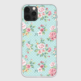 Чехол для iPhone 12 Pro Max с принтом Цветы ретро 1 в Петрозаводске, Силикон |  | Тематика изображения на принте:   | винтаж | прованс | роза | роспись | узор | цветок | цветы