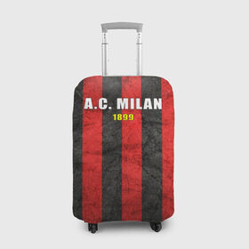 Чехол для чемодана 3D с принтом A.C. Milan в Петрозаводске, 86% полиэфир, 14% спандекс | двустороннее нанесение принта, прорези для ручек и колес | болельщик | италия | клуб | милан | фанат | футбол | футболист