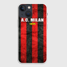 Чехол для iPhone 13 mini с принтом A.C. Milan в Петрозаводске,  |  | Тематика изображения на принте: болельщик | италия | клуб | милан | фанат | футбол | футболист