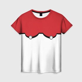 Женская футболка 3D с принтом Покеболлы в Петрозаводске, 100% полиэфир ( синтетическое хлопкоподобное полотно) | прямой крой, круглый вырез горловины, длина до линии бедер | pokemon go