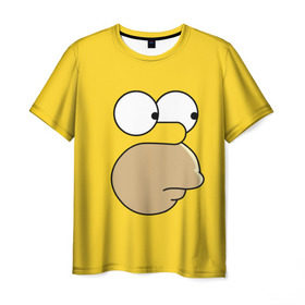 Мужская футболка 3D с принтом Гомер Симпсон в Петрозаводске, 100% полиэфир | прямой крой, круглый вырез горловины, длина до линии бедер | Тематика изображения на принте: simpsons | гомер | симпсон | симпсоны